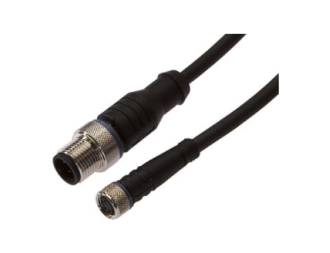 Złącze kablowe gniazdo proste M8 wtyk prosty M12 4-pinowe 3m 240V PUR IP67 VK300F85