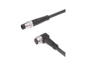 Złącze kablowe kątowe M8 żeńskie 4-PIN M8 męskie 3-PIN 3m 3x0,34mm2 PUR IP67 VK30C836