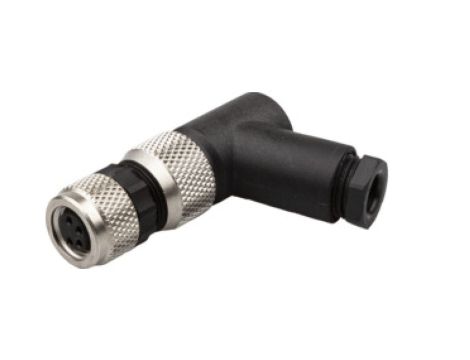Gniazdo kablowe kątowe połączenie śrubowe fi5mm 4A 60V -40-85stC M8 żeńskie 4-PIN IP67 VK003171