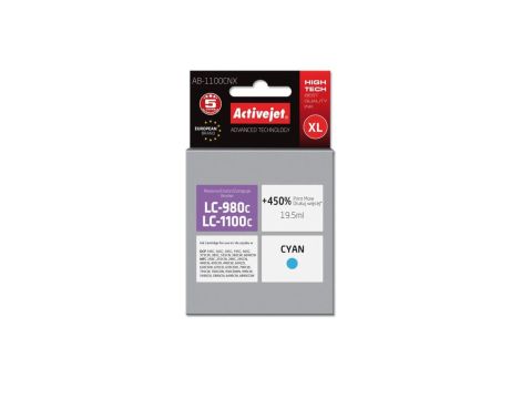 Tusz Activejet AB-1100CNX (zamiennik Brother LC1100C/980C Supreme 19,5 ml niebieski)