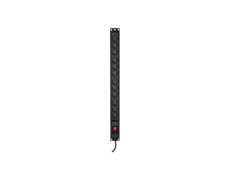 Listwa przeciwprzepięciowa Activejet COMBO/12gn/1,5m/cz (12 x UTE 16 A (3680 W) 1,5m kolor czarny)