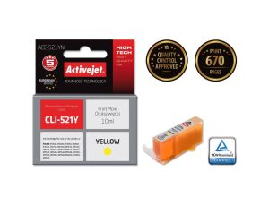 Tusz Activejet ACC-521YN (zamiennik Canon CLI-521Y Supreme 10 ml żółty)