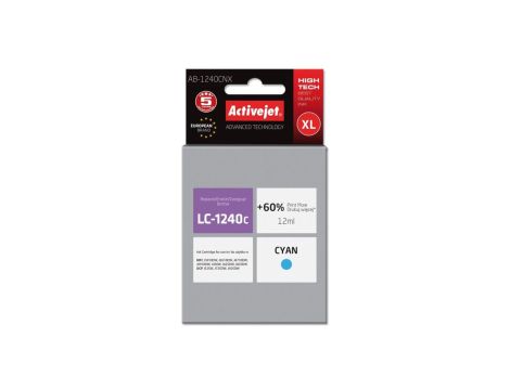 Tusz Activejet AB-1240CNX (zamiennik Brother LC1240C/1220C Supreme 12 ml niebieski)