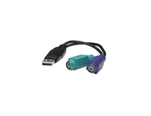 Konwerter Adapter USB na 2x PS/2 Klawiatura Mysz Manhattan