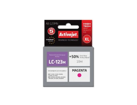 Tusz Activejet AB-123MN (zamiennik Brother LC123M/121M Supreme 10 ml czerwony)