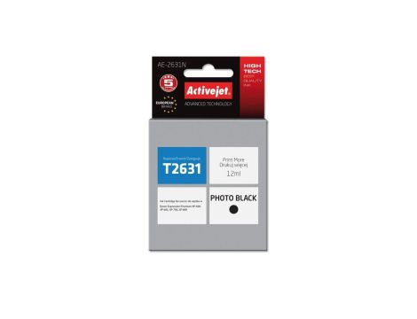 Tusz Activejet AE-2631N (zamiennik Epson 26 T2631 Supreme 12 ml czarny)