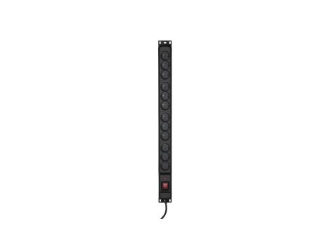 Listwa przeciwprzepięciowa Activejet COMBO/12gn/5m/cz (12 x UTE 16 A (3680 W) 5m kolor czarny)