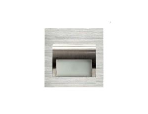 Oprawa Beryl srebrna szczotkowana ciepła 3000K 1,5W 12V DC 9 led smd 3014 kwadrat do puszki fi 60