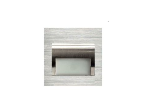Oprawa Beryl srebrna szczotkowana ciepła 3000K 1,5W 12V DC 9 led smd 3014 kwadrat do puszki fi 60