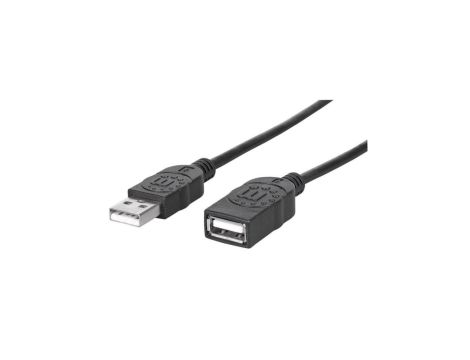 Kabel USB 2.0 A-A M/F 0,5M czarny HI-SPEED USB-A/USB-A 68625