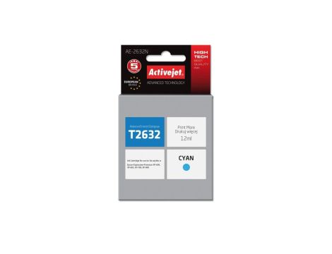 Tusz Activejet AE-2632N (zamiennik Epson 26 T2632 Supreme 12 ml niebieski)