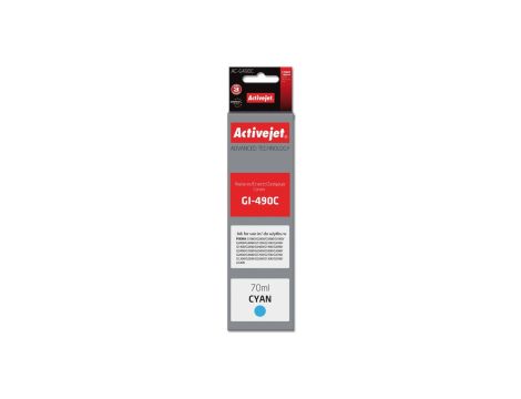 Tusz Activejet AC-G490C (zamiennik Canon GI-490C Supreme 70 ml niebieski)
