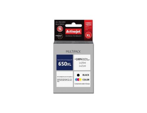 Tusz Activejet AH-M650RX (zamiennik HP 650 CZ101/CZ102 Premium 1 x 20 ml, 1 x 21 ml czarny, kolor)