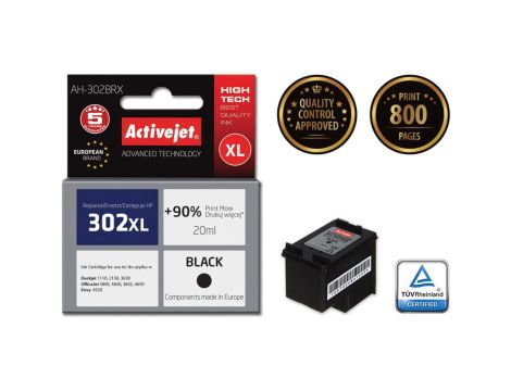 Tusz Activejet AH-302BRX (zamiennik HP 302XL F6U68AE Premium 20 ml czarny)