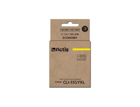 Tusz ACTIS KC-551Y (zamiennik Canon CLI-551Y Standard 12 ml żółty)