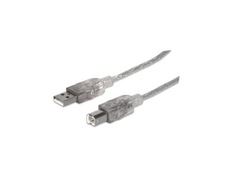 Kabel USB 2.0 AM-BM 3m do Drukarki Srebrny Ekranowany