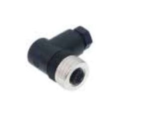 Gniazdo kablowe kątowe M12 żeńskie złącze śrubowe montaż za pomoca zacisków 4-PINowe ELWIKA 4012 PG7 topas