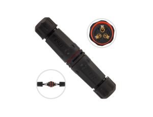 Mufa z dławikami 3x4mm2 IP68 PA66 250V prosta czarna NEKU