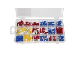 Zestaw tulejek, złączek, końcówek izolowanych / Końcówki oczkowe izolowane / końcówki widełkowe / konektory /BOX-1 / 175 szt.