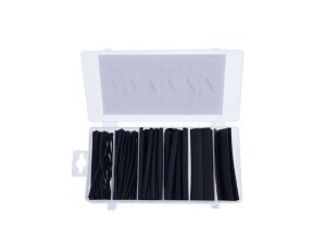 Koszulki termokurczliwe 100 sztuk / Zestaw koszulek termokurczliwych / Rura termokurczliwa cienkościenna 2:1 / Czarne / BOX-14