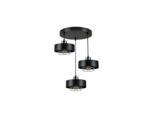 Lampa LOFT IDA-S W3 3xE27 wisząca czarno srebrny
