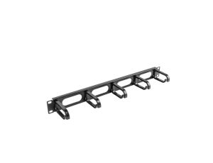 Organizer kabli 19 1U z 5 uchwytami - typ B czarny AK-1205-B