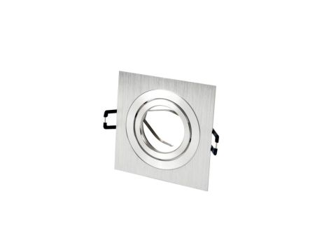 LED line Oprawka sufitowa oczko kwadratowa ruchoma SLIM srebro szcz AKROS 5 lat gwar.