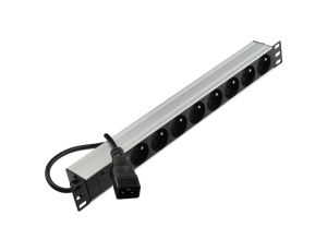 Listwa zasilająca RACK 19 cali 1U 9 gniazd z wtykiem C20 1,8m NEKU