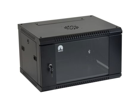 Szafa wisząca RACK 19 cali 6U 450mm czarna NEKU TS BOX