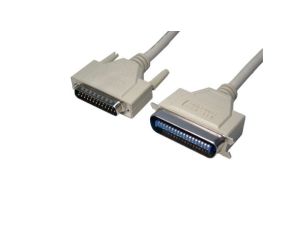 Kabel równoległy, 10m, Drukarka, Szary, Aluminium/mylar