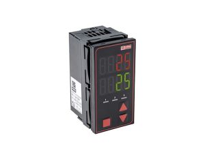 Regulator temperatury PID panelowy 3-wyjściowy, Uz 24 V AC/DC, +100 → +1824C (termopara typu B), 0 →