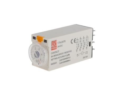 Przekaźnik czasowy zwłoczny jednofunkcyjny 0.2 → 5s 4PDT 4-stykowy 4PDT 24V dc