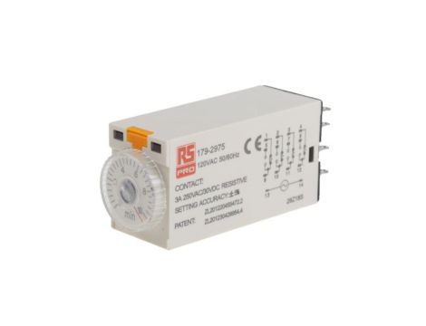 Przekaźnik czasowy zwłoczny jednofunkcyjny 0.5 → 10min 4PDT 4-stykowy 4PDT 110V ac