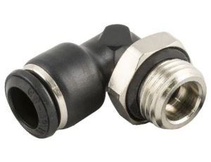 Obrotowa złączka pośrednia kolankowa gwint M5 męskie, Wciskane 4 mm RS PRO