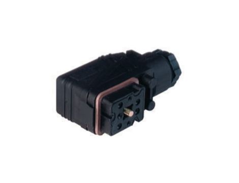 Złącze zasilające panelowe męski montaż tylny PCB z kołnierzem 6-pinowe (5+PE) 230 V AC/DC 6A GO 070 WF