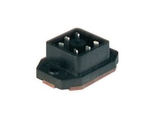 złącze zasilające panelowe męski montaż tylny PCB piny (5+ PE) 230 V AC/DC 6A GO 51 FAV M