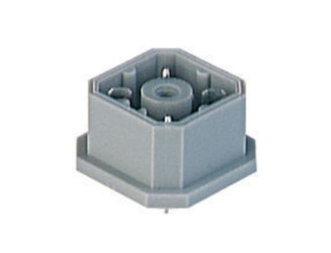 Złącze zasilające panelowe męski montaż tylny PCB piny 4 (3+PE) 230 V AC/DC 10A G 30 A 3 M grau