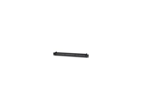 Patch panel STP Cat5e 24 porty RJ45, 1U, czarny
