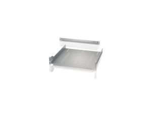 Półka 1U 470mm rack 19, 4 pkt mocowania, perforowana, szara