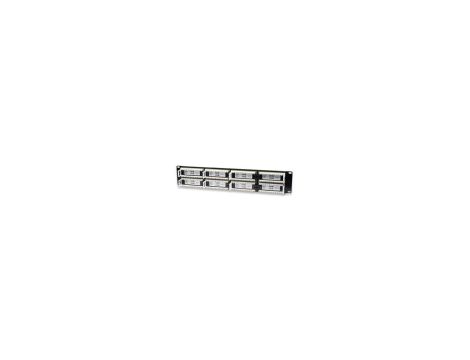 Patch panel UTP Cat6 48 portów RJ45, 2U, czarny