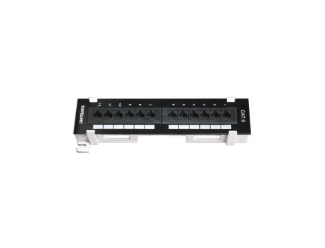 Patch Panel naścienny Cat6 UTP 12x RJ45 do szaf rack