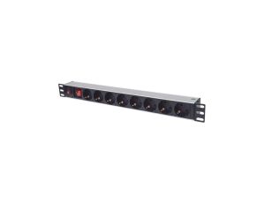 Listwa zasilająca Rack 19 X8 1U Schuko 3M bezpiecznik 713986