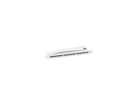 Patch Panel 1U Rack 19 STP 24x RJ45 Cat5e, szary