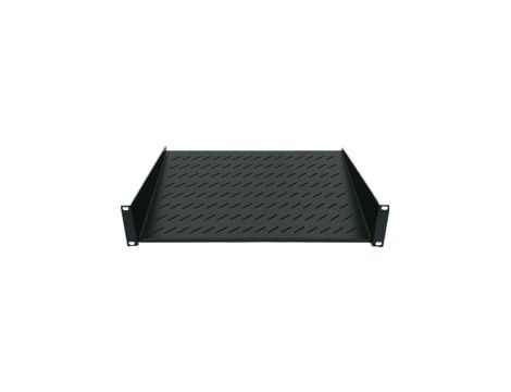Półka 1U 150mm rack 19, 2 pkt mocowania, perforowana, czarna