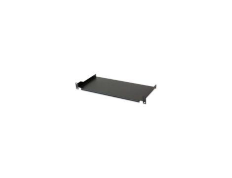 Półka 1U 200mm rack 19, 2 pkt mocowania, pełna, czarna