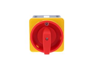 Łącznik krzywkowy 80A rozłącznik 0-1 4 - biegunowy mocowanie do pulpitu czoło zamykane żółto-czerwone SK80-2.8210\P08