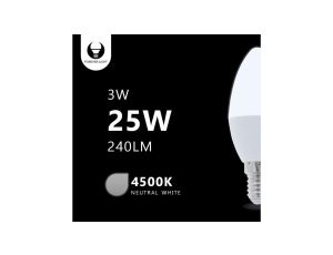 Żarówka LED E14 C37 3W 230V 4500K 245lm Forever Light RTV003434