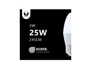 Żarówka LED E27 C37 3W 230V 4500K 245lm Forever Light RTV003436