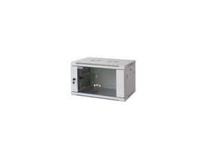 Szafka wisząca złożona 6U 600x450 rack 19 drzwi szkło szara