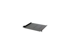 Półka 1U 305mm rack 19, 2 pkt mocowania, perforowana czarna